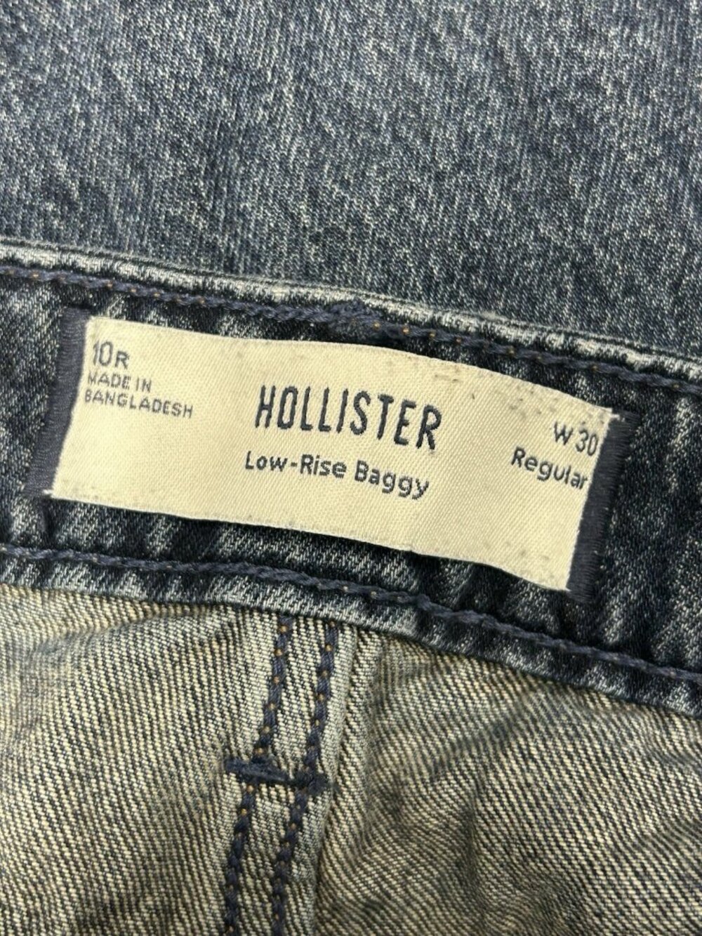 Hollister Low Rise Baggy Jeans Womens Sz 10R Blue Wide Leg Y2K Skater 34x30 - Picture 4 of 8